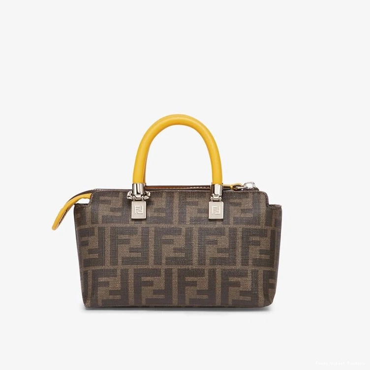 Cheap HOT Brown FF Pokmon Motif Boston Dragon Way Mini Fabric Bag Yellow The By In Fendi 0824